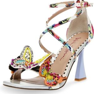 Betsey Johnson Butterfly Heels with Chunky Metallic Heel